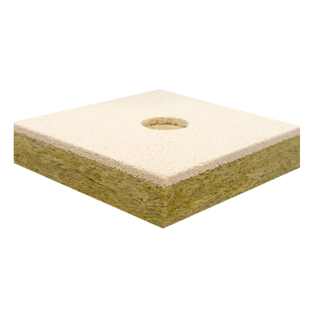Hz Dual 011 mineral wool acoustic panel without plaster on a white background