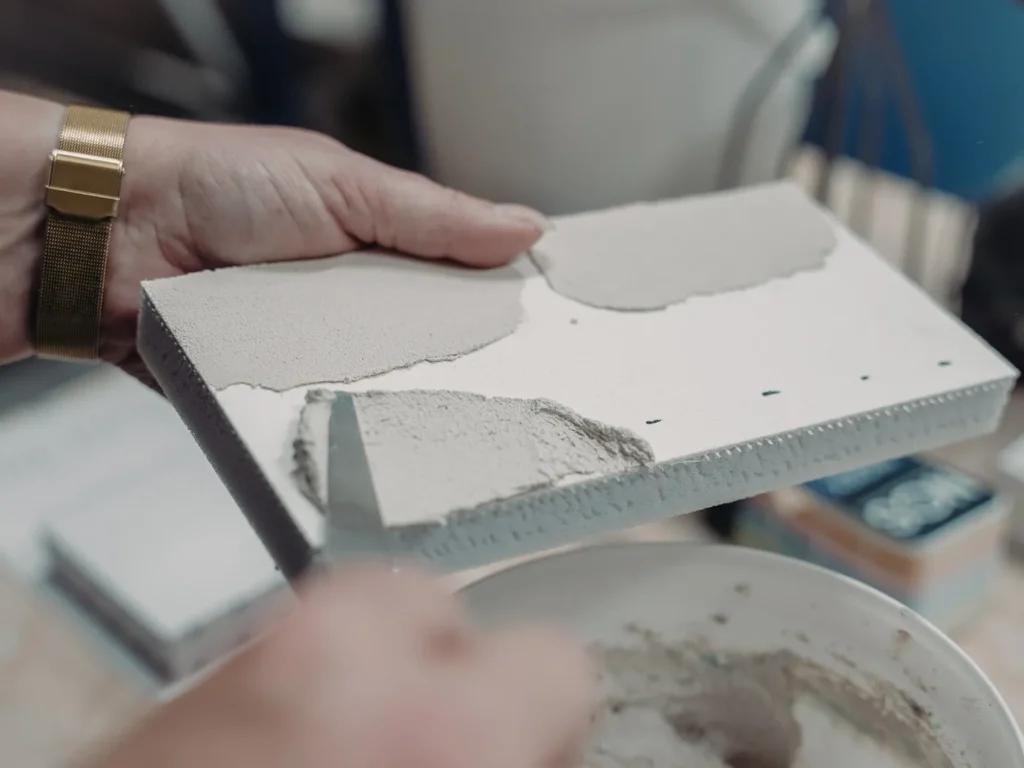 Development of Hz Acoustic Plaster in the laboratory at Hz Acoustic in Frederikshavn